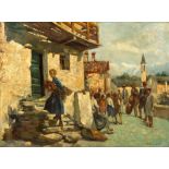 A. BOZZATO (EARLY 20TH CENTURY CONTINENTAL SCHOOL) The Village Musicians, oil on canvas, signed