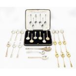 A CASED SET OF REPRODUCTION EARLY SCOTTISH SPOONS by Bradbury & Sons, a set of six silver gilt