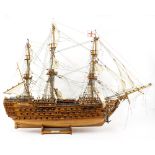 A WOODEN MODEL of HMS Victory, 79cm in length x 56cm high