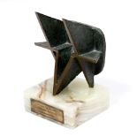 WILLIAM TIMYM (1902 - 1990) TV Times Top 10 Award, bronze and onyx, 1975, awarded to Leonard