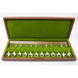 A PASTE SET OF SILVER ROYAL HORTICULTURAL SOCIETY PRESENTATION SPOONS by John Pinches, in original