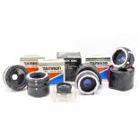 A SMALL QUANTITY OF CAMERA LENSES to include a Pictor Superwider semi fish eye lens and a E-Lucky