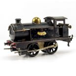 A 1920'S MECCANO LTD., CLOCKWORK ZULU 0-4-0 'O' GAUGE TANK LOCOMOTIVE 16.5cm long