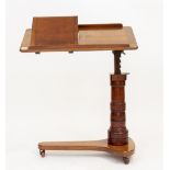 A VICTORIAN MAHOGANY ADJUSTABLE READING TABLE by Leveson & Sons., New Oxford Street, London 81cm