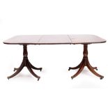 A 19TH CENTURY MAHOGANY PEDESTAL DINING TABLE (one leaf) 120cm wide x 74.5cm high