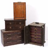 A GROUP OF THREE VARIOUS TABLE TOP COLLECTOR'S CHEST OF DRAWERS the largest approximately 40cm