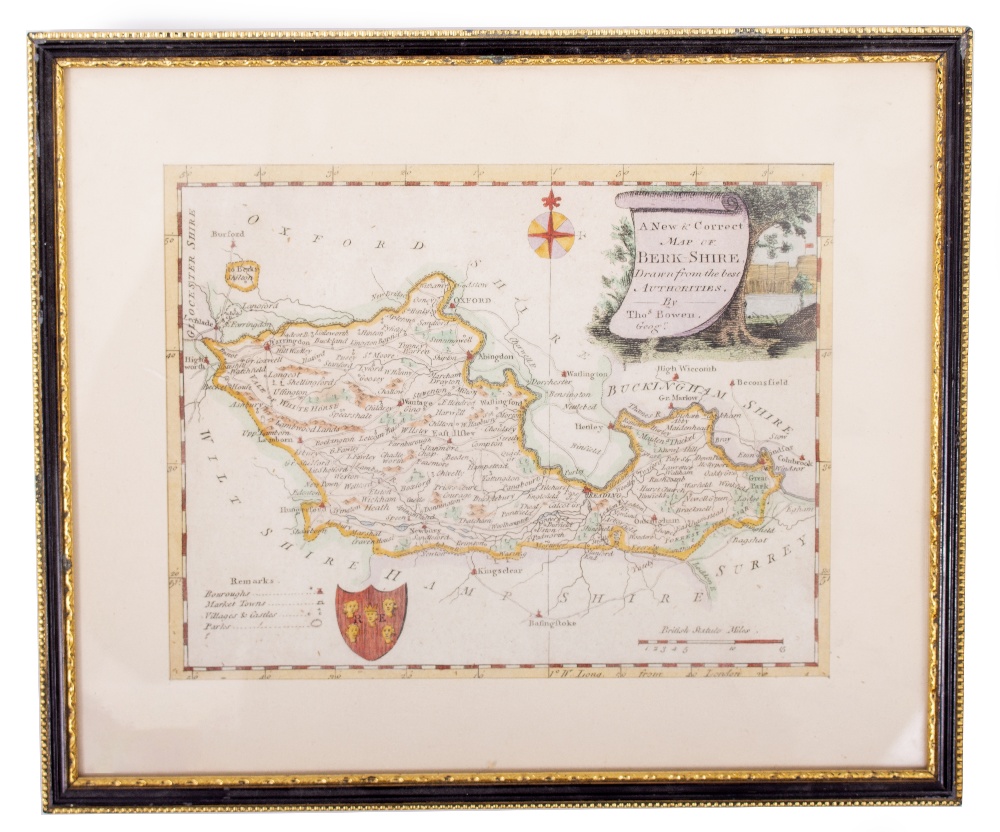 AN ANTIQUARIAN MAP OF BERKSHIRE drawn from the Best Authorities by Thomas Bowen, 15cm x 20cm and one - Image 2 of 2