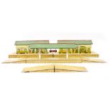 TWO HORNBY '0' GAUGE TIN PLATE PLATFORMS together with an island platform and two pairs of ramps (