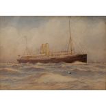 A.E. MORRIS (EARLY 20TH CENTURY ENGLISH SCHOOL) Passenger liner Orotava, watercolour, signed lower