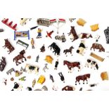 A COLLECTION OF VARIOUS CAST AND PAINTED LEAD FARM ANIMALS, various cast lead figures etc