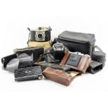 A QUANTITY OF BINOCULARS and cameras to include a pair of Hensoldt dialyt 6 x binoculars, an