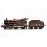 A HORNBY 'O' GAUGE ELECTRIC LMS LOCOMOTIVE and tender, the locomotive numbered 1185, 38cm long