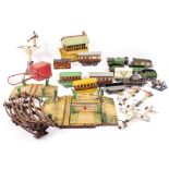 A QUANTITY OF HORNBY 'O' GAUGE ELECTRIC TRACK together with further track side elements to include