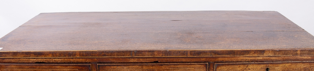 A 19TH CENTURY MAHOGANY CHEST OF THREE SHORT AND THREE LONG DRAWERS standing on bracket feet, 112. - Image 2 of 2