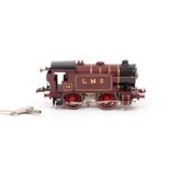 A HORNBY 'O' GAUGE LMS 0-4-0 TANK LOCOMOTIVE in burgundy livery