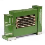 AN ART DECO 'MITCHELL ELECTRIC LIMITED NECO WORKS BIRMINGHAM 15' TIN PLATE HEATER, 41cm wide x