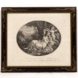 A PAIR OF MEZZOTINTS after Angelica Kauffman 'Cupid and Euphrosine' and 'Cupid Binding Aglaia to a