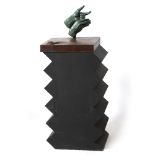 LORENZO QUINN (b.1966) 'El Toro' patinated bronze, the square base with integral lamp, signed and