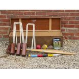 AN ATLAS CROQUET SET with four mallets and four balls