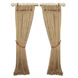 A PAIR OF TWEED STYLE INTERLINED CURTAINS each approximately 220cm high x 320cm long (2 curtains)