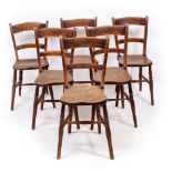 A SET OF EIGHT ELM OXFORD CHAIRS 82cm high (8)
