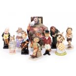 A GROUP OF THREE ROYAL DOULTON DICKENS CHARACTERS two Hummel figures, a Doulton figurine HN2162, and
