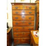 AN 18TH CENTURY STYLE MAHOGANY TALLBOY/ CHEST OF SEVEN GRADUATED DRAWERS