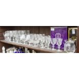 A COLLECTION OF CUPS AND DRINKING GLASSES to include Edinburgh crystal, Waterford, sherry glasses,
