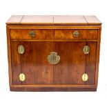 LANE ALTAVISTA VIRGINIA HARDWOOD BUFFET CABINET with Oriental style brass mounts, 102cm wide x