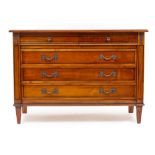 'AND SO TO BED, LONDON' HARDWOOD FRENCH STYLE CHEST OF TWO SHORT AND THREE LONG DRAWERS square