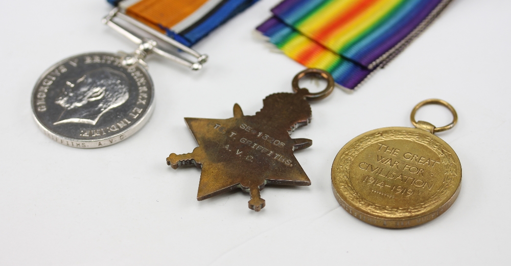 A GROUP OF THREE WORLD WAR I MEDALS to include General Service Medal and 1914-15 Star awarded to