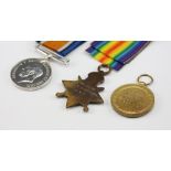 A GROUP OF THREE WORLD WAR I MEDALS to include General Service Medal and 1914-15 Star awarded to