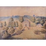 A LATE 18TH / EARLY 19TH CENTURY ENGLISH SCHOOL WATERCOLOUR 'Country Estate', watercolour on