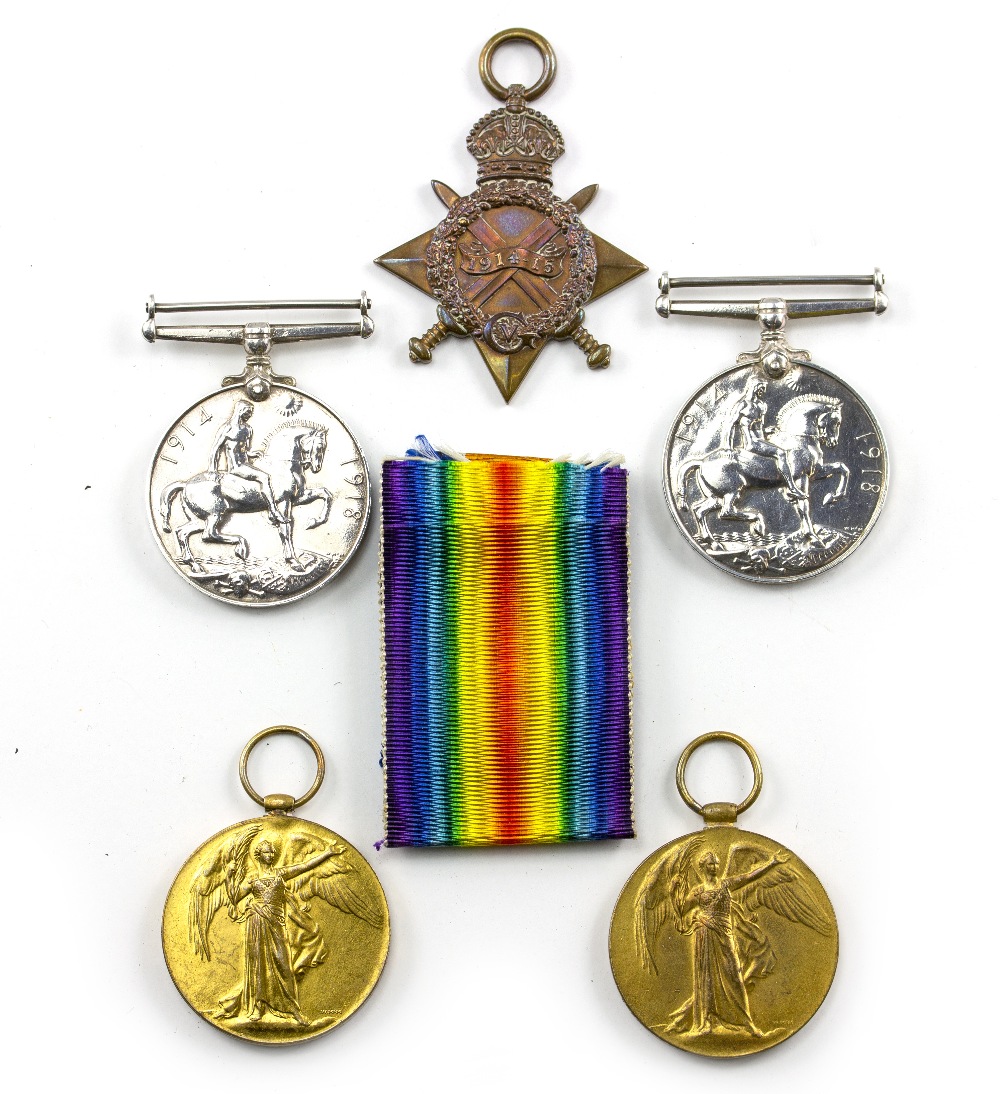 A GROUP OF THREE WORLD WAR I MEDALS to include General Service Medal and 1914-15 Star awarded to - Image 2 of 4
