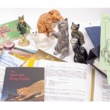 A SMALL COLLECTION OF BESWICK consisting of five cats including a ginger cat, a Beswick huntsman fox
