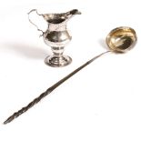 A GEORGE III TODDY LADLE circa 1801 with engraved decoration to the edge of the oval bowl, marks for
