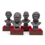 FOUR ROYAL DOULTON COMMEMORATIVE HEAD AND SHOULDER BUSTS of the centenary of the birth of Winston