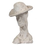 OLWEN TARRENT (b. 1927) Head and shoulder plaster bust 56cm in height
