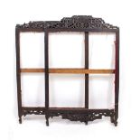 A CHINESE TWO-FOLD SCREEN FRAME (for restoration), the larger panel 98cm x 148cm (2)
