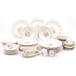 A ROYAL DOULTON FAIRFIELD PATTERN PART DINNER SERVICE with various plates, bowls and vegetable