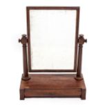 A VICTORIAN MAHOGANY SWING TOILET OR DRESSING TABLE MIRROR with a single frieze drawer, 60cm wide