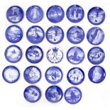 A COLLECTION OF TWENTY THREE ROYAL COPENHAGEN CALENDAR PLATES ranging from 1950's to 1980's with