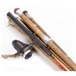 A COLLECTION OF FISHING RODS to include Hardy rods, Alker rods etc., and an additional reel (a