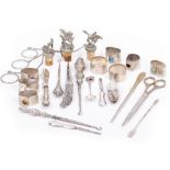 A QUANTITY OF SILVER AND SILVER PLATE ETC to include napkin rings, letter openers, sauce boats,