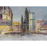 A 20TH CENTURY PAINTED SCENE OF BERLIN signed 'Toss 67' lower left, 48cm x 62cm