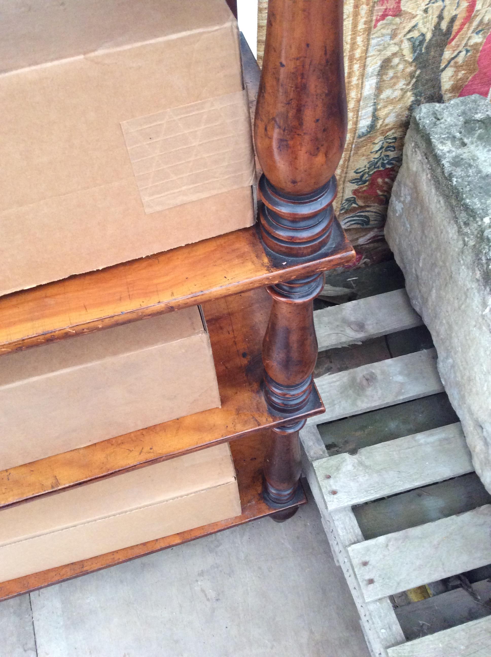 A SET OF VICTORIAN SATIN BIRCH SHELVES each shelf with a turned support to the front corners, 91cm - Image 6 of 10