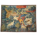 A HINES OF OXFORD FRENCH STYLE REPRODUCTION TAPESTRY 198cm x 255cm