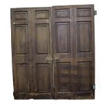 A NEAR PAIR OF 19TH CENTURY MAHOGANY FIELDED PANEL DOORS 100cm wide x 226cm high (2)