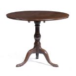 A MAHOGANY CIRCULAR TILT TOP TRIPOD TABLE 91cm diameter