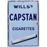 A 20TH CENTURY 'WILLS'S CAPSTAN CIGARETTES' ADVERTISING ENAMEL SIGN 61cm x 93cm